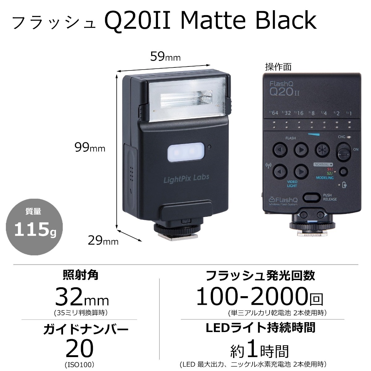 ライトピックスラボ FlashQ Q20II Matte Black
